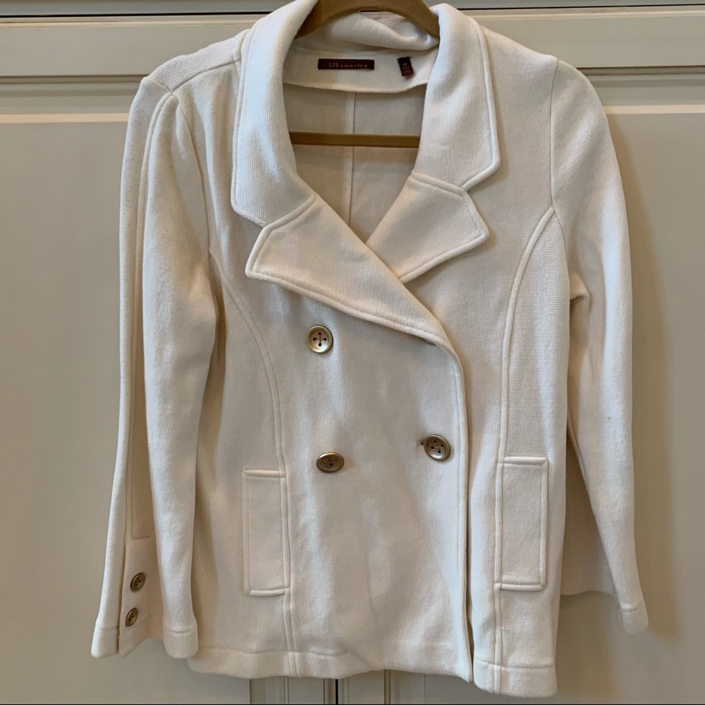 525 America cream sweater jacket size M